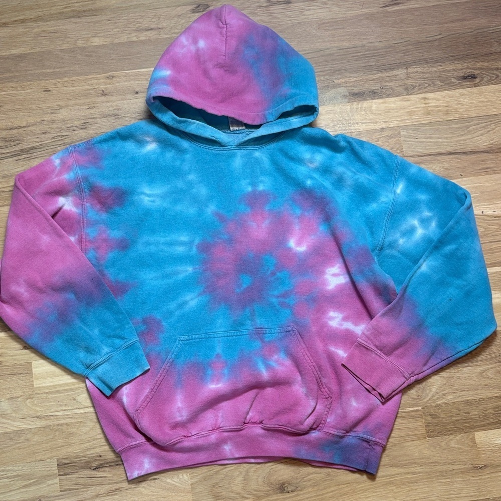 Zine Clothing Blue & Pink Tie Dye Hoodie Women’s M